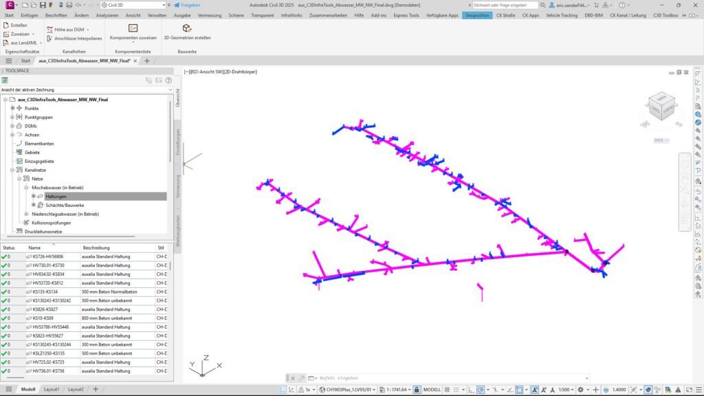 Infar Tools auxalia Civil Infra Tools - Vom 2.5D Leitungskataster in die 3D ...
